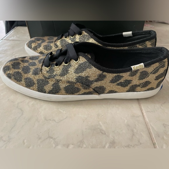 Keds X Kate Spade Glitter Cheetah Sneakers - Picture 2 of 6